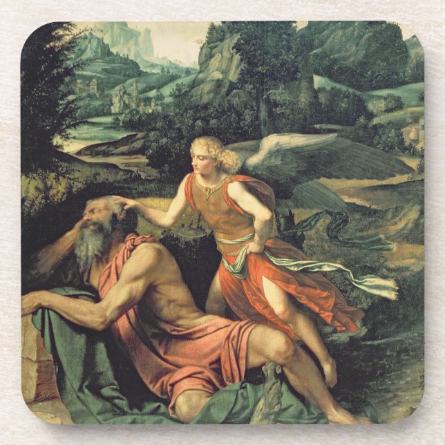 Elija besuchte durch einen Engel, c.1534 Untersetzer (Vorderseite)