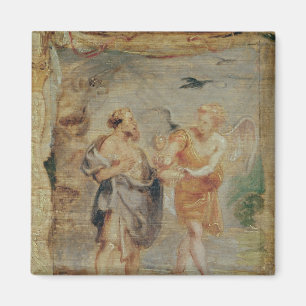 Elija, der Brot und Wasser von einem Engel Magnet