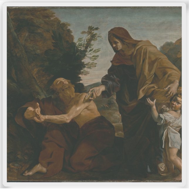 Elijah erhält Brot von der Witwe von Zarephath Aufkleber (Vorderseite)