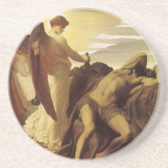 Elijah in Wilderness von Lord Frederic Leighton Getränkeuntersetzer (Vorne)