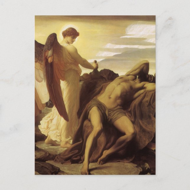 Elijah in Wilderness von Lord Frederic Leighton Postkarte (Vorderseite)