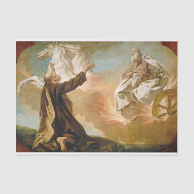 Elijah nahm in einem Feuerturm von G. Angeli auf Seidenpapier (Vorderseite)