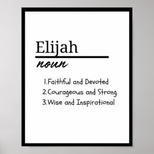 Elijah, Personalisierter Name Definition für Junge Poster