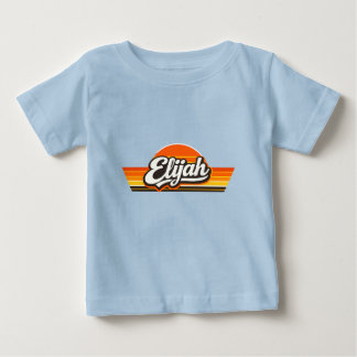 Elijah Retro-Sonnenuntergangs-Name-Design Baby T-shirt
