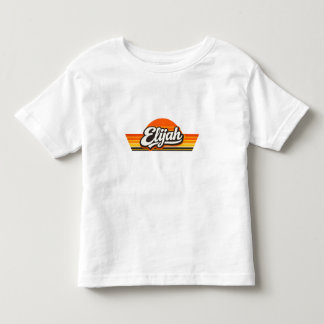 Elijah Retro-Sonnenuntergangs-Name-Design Kleinkind T-shirt