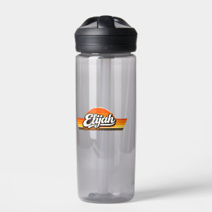 Elijah Retro-Sonnenuntergangs-Name-Design Trinkflasche