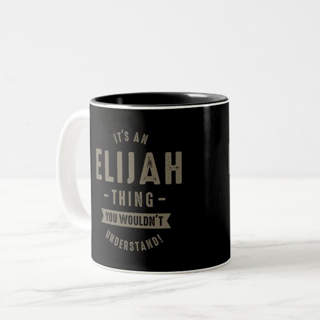 Elijah Thing Zweifarbige Tasse (Vorderseite Links)