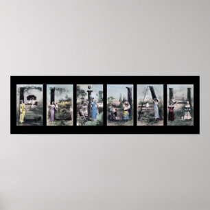 ELIJAH Vintag Alphabet Letter Name Art Poster