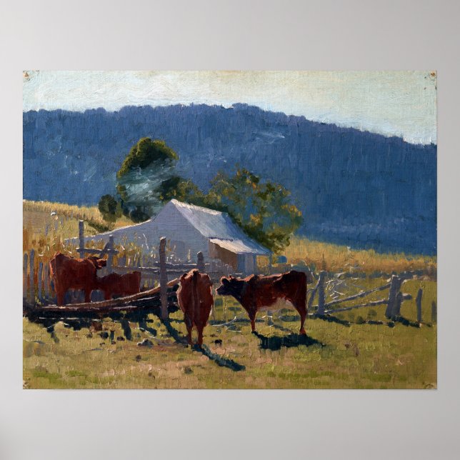 Elioth Gruner Milking time (Araluen Valley) Poster (Vorne)