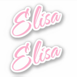 Elisa Decorative Name in Pink x2 Aufkleber