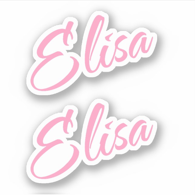 Elisa Decorative Name in Pink x2 Aufkleber (Vorderseite)