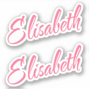 Elisabeth Name in hübsch rosa kursiver Schrift x2 Aufkleber