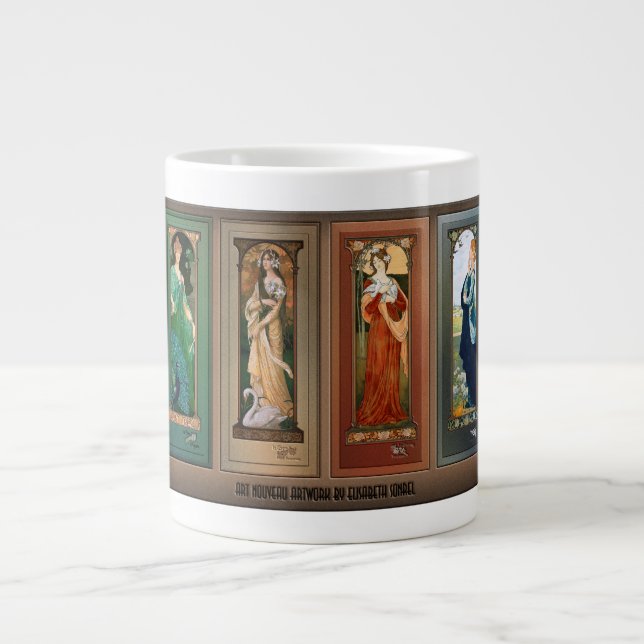 Élisabeth Sonrel Art Nouveau Maiden Bird Series Jumbo-Tasse (Vorderseite)