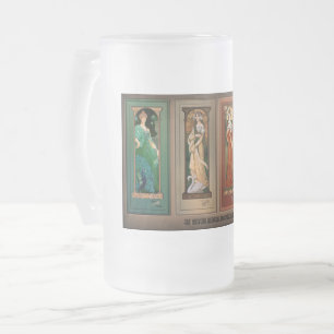 Élisabeth Sonrel Art Nouveau Maiden Bird Series Mattglas Bierglas