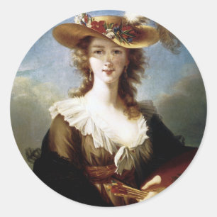 Elisabeth Vigee-Lebrun Selbstportrait Runder Aufkleber