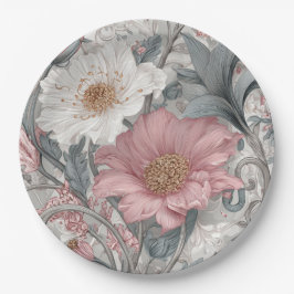 Elise Pink & Grau Nouveau Garten Pappteller