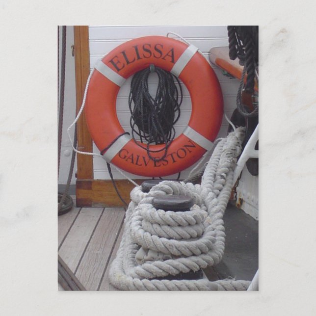 Elissa Segelschiff Postkarte Galveston Texas (Vorderseite)