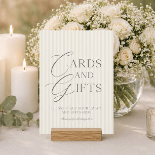 Elitäre Elfenbein gestreifte Hochzeitskarten & Ges Einladung
