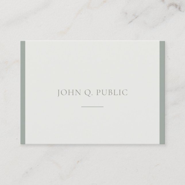 Elite Beruflich Simple Design Green Trendy Top Visitenkarte (Vorderseite)