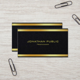 Elite Black & Gold Premium Black Paper Luxuriös Visitenkarte