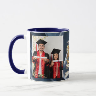Elite BLEU-Marmor & Gold Personalisierte Abschluss Tasse