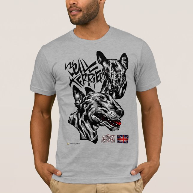 ElitE Bull Terrier Thinking Heads T-Shirt (Vorderseite)