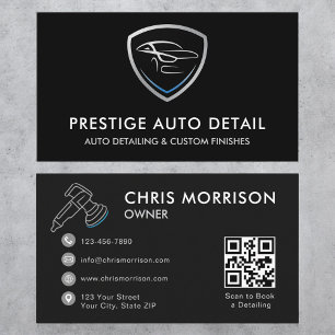 Elite Car Wash QR Code Vehicle Detailing Service Visitenkarte
