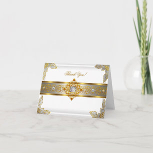 Elite Dankeschön Karte Elegantes weißes Gold