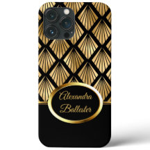 Elite Elegant Damast Art Deco Gold Schwarz