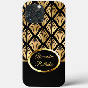 Elite Elegant Damast Art Deco Gold Schwarz Case-Mate iPhone Hülle