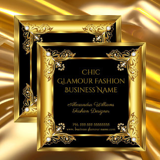 Elite Fashion Designer Black Gold Gemis Quadratische Visitenkarte