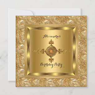 Elite Gold Diamant Schmuck Elegante Geburtstagsfei Einladung