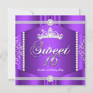 Elite Lila Spitzenschleifen Prinzessin Sweet 16 Pa Einladung