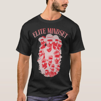 Elite Mindset Luxus Premium Herren Schwarz Grafik T-Shirt