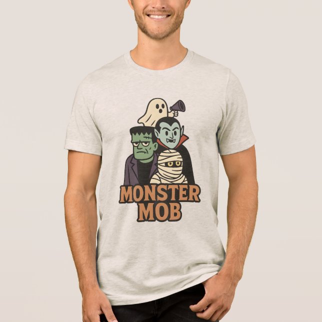 Elite Monster Squad 2025 Halloween Gang Tri-Blend Shirt (Vorderseite)