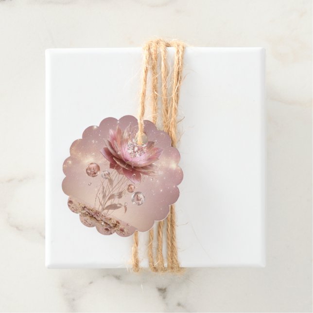 Elite Neon-Mandala-Blumen-Rand-Geschenkanhänger Geschenkanhänger (Beispiel)