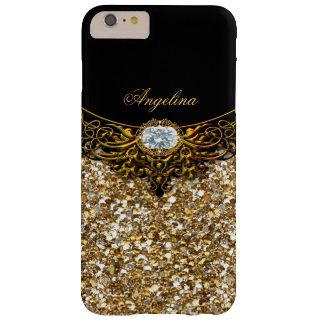 Elite Regal Gold Black Diamond Jewel Case-Mate iPhone Hülle (Rückseite)