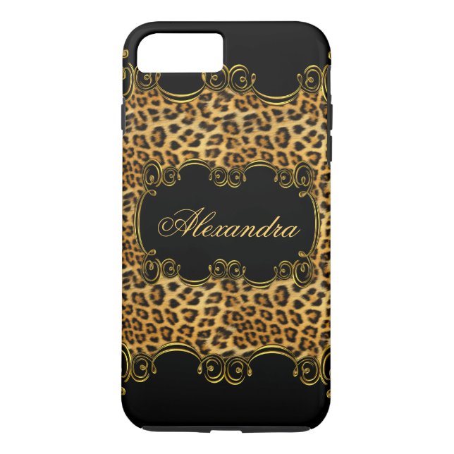 Elite Regal Leopard Gold Black Animal Print 2 Case-Mate iPhone Hülle (Rückseite)