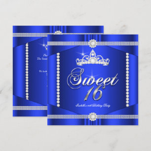 Elite Royalblaue Prinzessin Sweet 16 Party Diamant Einladung