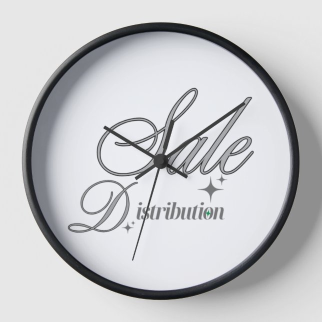 Elite Silver Script Executive Black Wood Wall Cloc Uhr (Vorderseite)