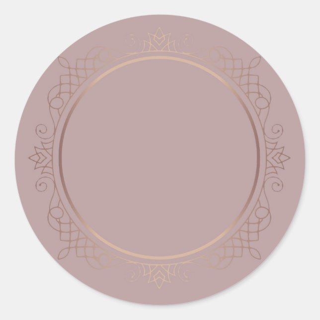 Elitedesign-Rose Gold-Blank-Vorlage Hinzufügen von Runder Aufkleber (Vorderseite)