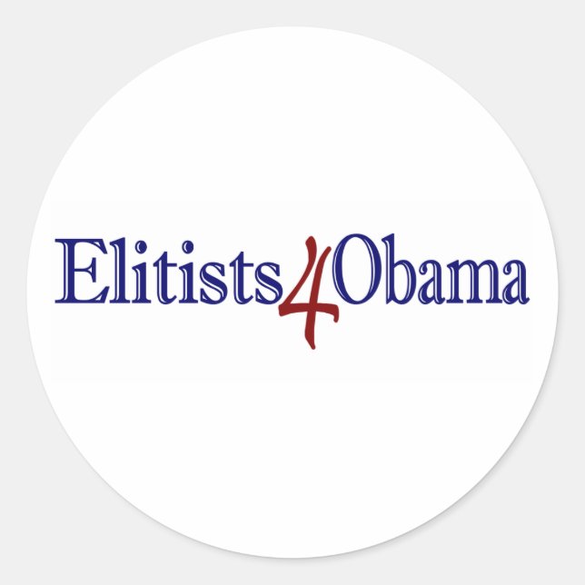 Elitisten 4 Obama Runder Aufkleber (Vorderseite)