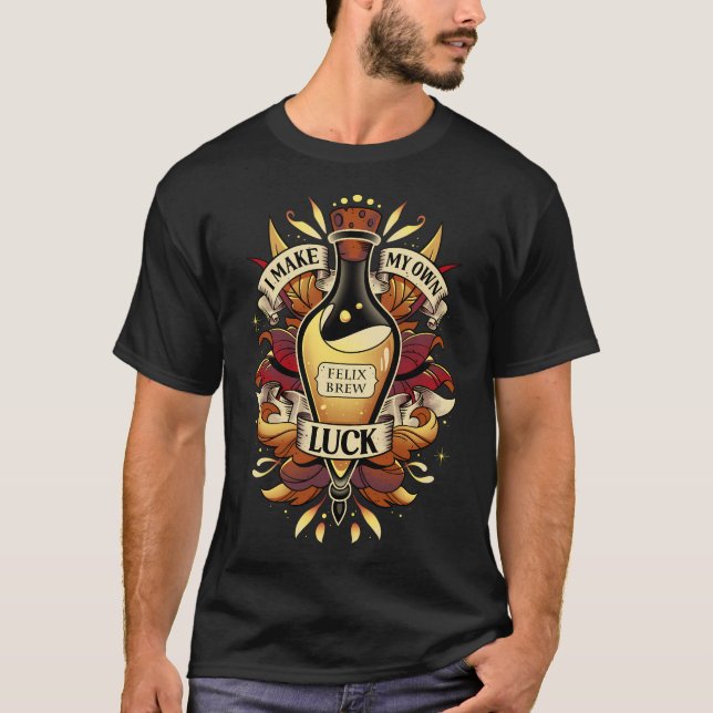 Elixir des Goldenen Lucks - Lucky Felix Brew T-Shirt (Vorderseite)