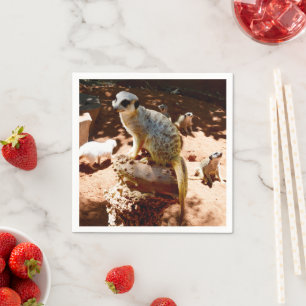 Eliza Queen of the Meerkats, Paper Party Napkins Serviette