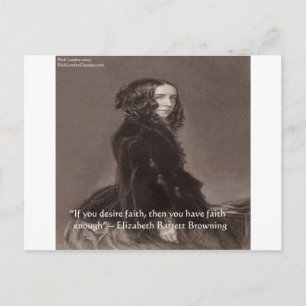 Elizabeth Barrett Browning Faith Desire Zitat Postkarte