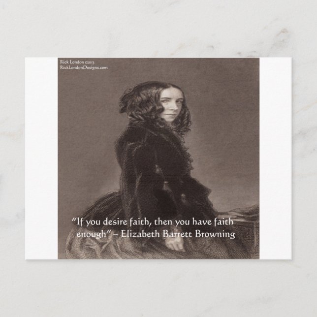 Elizabeth Barrett Browning Faith Desire Zitat Postkarte (Vorderseite)