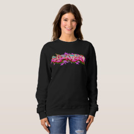 Elizabeth-Graffiti-Schwarzes Streetwear Sweatshirt