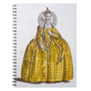 Elizabeth I (1530-1603) (farbiger Stich) Notizblock