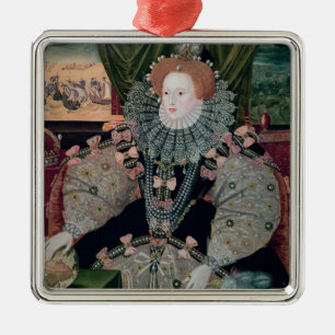 Elizabeth I, Armada-Porträt, c.1588 Silbernes Ornament
