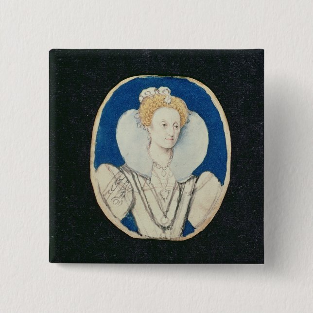 Elizabeth I, Miniaturporträt, (unfertig) Button (Vorderseite)